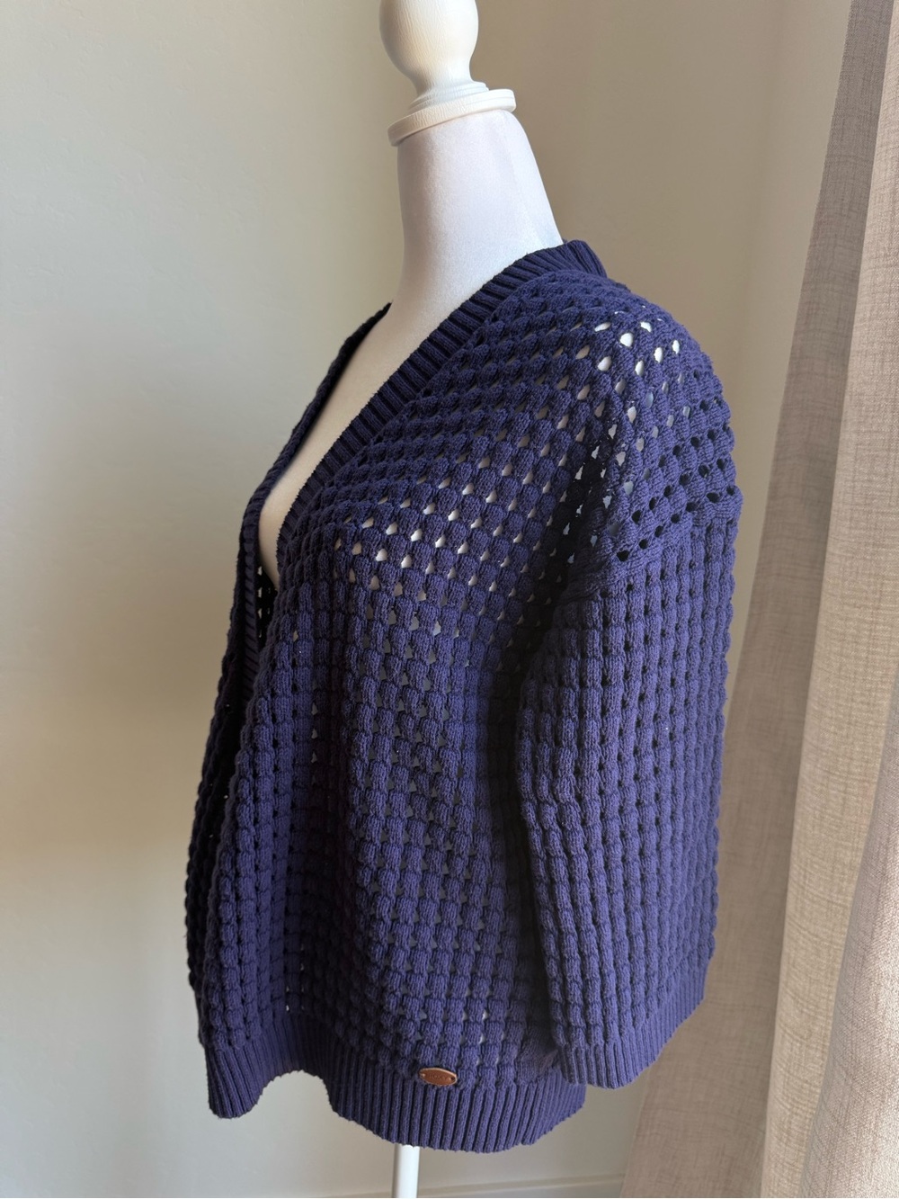 Roxy Navy Open-Weave Cardigan